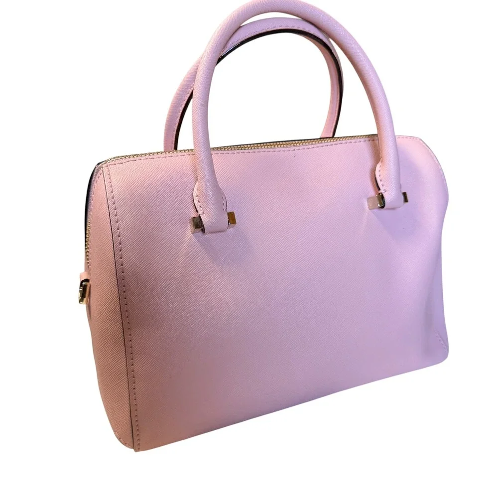 Kate Spade New York Pink Saffiano Leather Satchel Handbag Gold Hardware